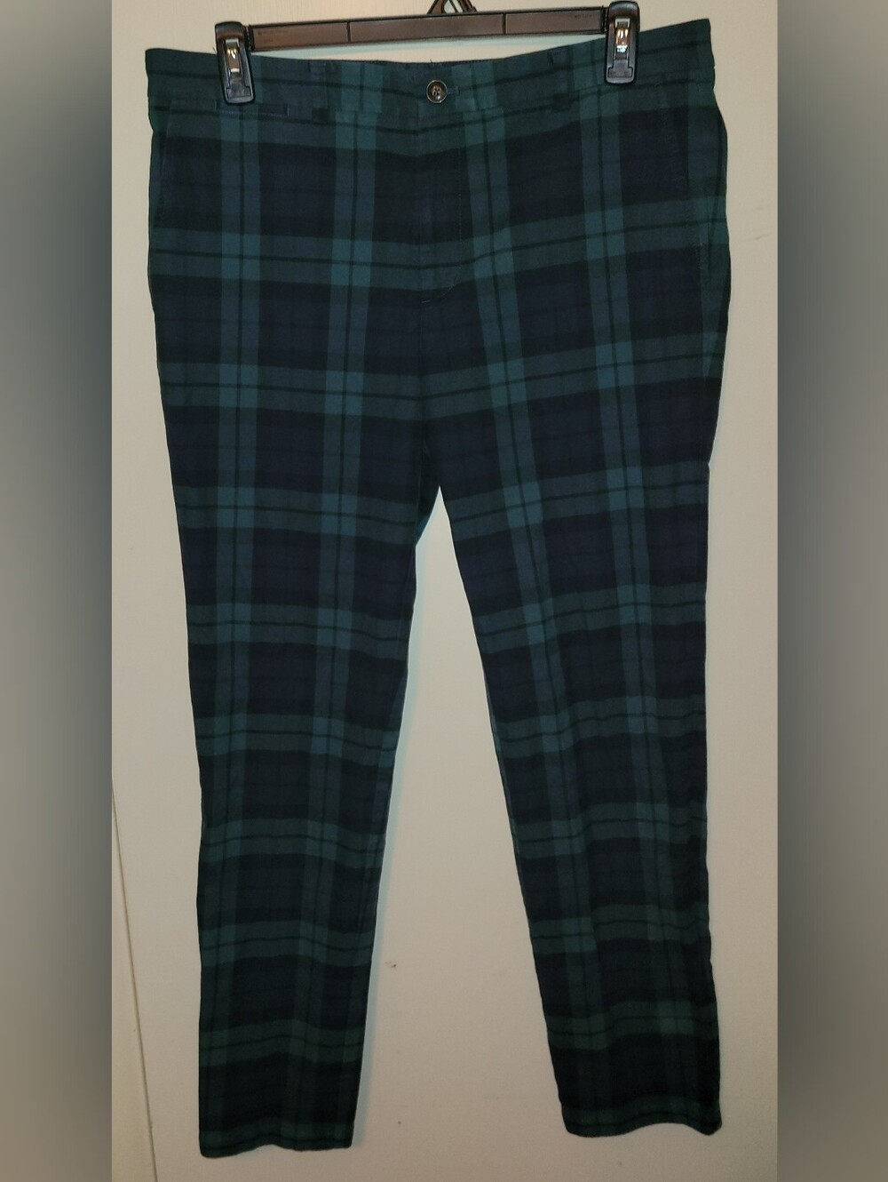Vineyard Vines Breaker Pant Men's Size 36×32 Green & Navy Blue Black Plaid